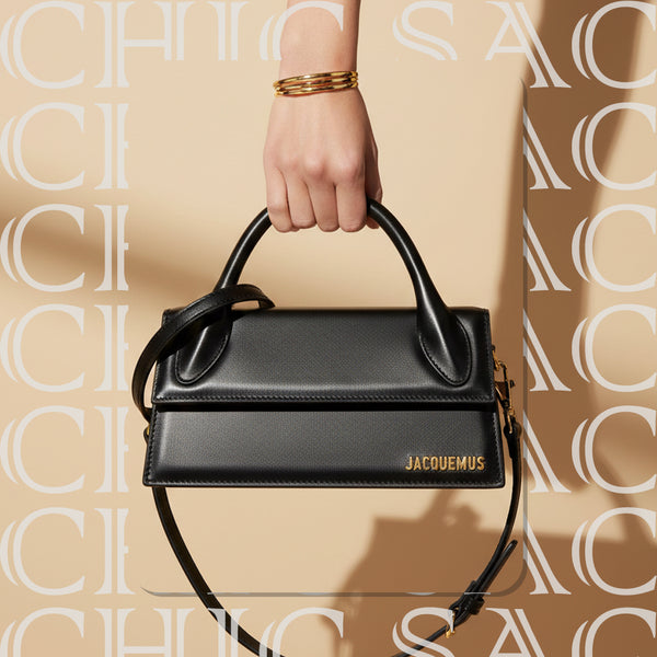 Sac bandoulière long en cuir noir Jacquemus Le Chiquito