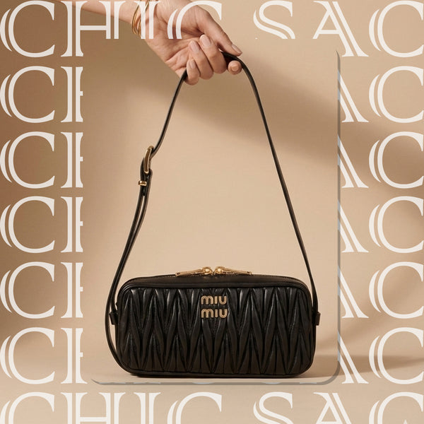 Sac bandoulière Miu Miu en cuir – Noir