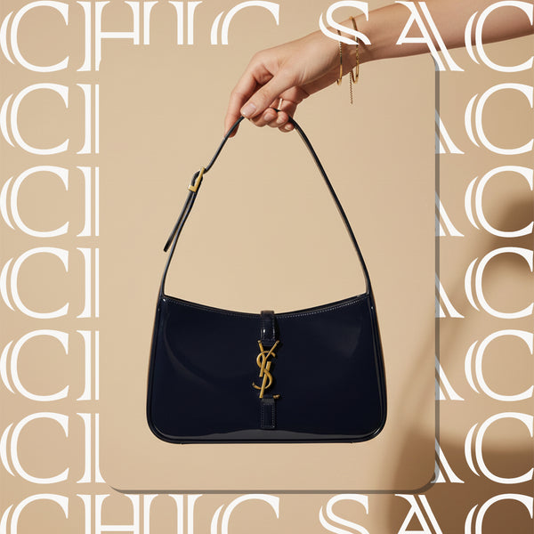 Sac bandoulière Yves Saint Laurent « Le 5 À 7 » en cuir verni