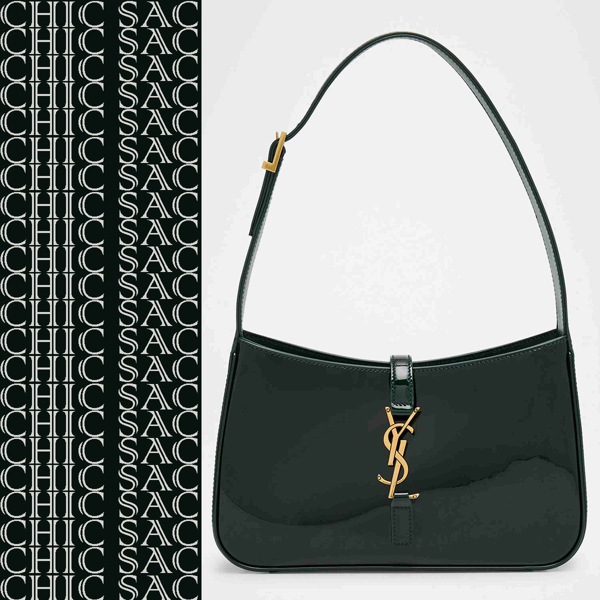 Sac bandoulière Yves Saint Laurent « Le 5 À 7 » en cuir verni