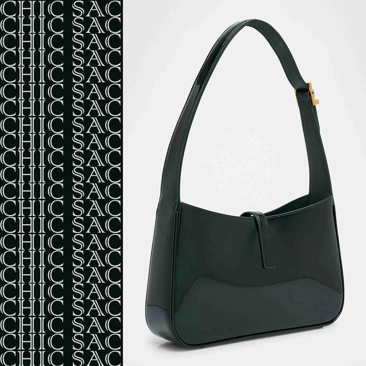 Sac bandoulière Yves Saint Laurent « Le 5 À 7 » en cuir verni