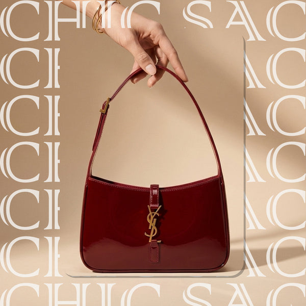 Sac bandoulière Yves Saint Laurent « Le 5 À 7 » en rouge cuir verni